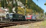 Die Re 6/6 11646 und Re 4/4 II/III mit einem ...
