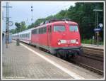 Dieser Zug mit 110 343 vor Intercity-Wagen fuhr am 13.09.2008 ...