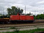 Die 212 100 am 23.08.2008 bei Gleisbauarbeiten in Rosenheim.  ...