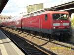 BR 114 114 011 bespannt am 28.10 in Stralsund den RE 38355 Stralsund-
Elsterwerda.