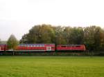 nordrhein-westfalen Eine unbekannt gebliebende 111 mit RE4 'Wupper-Express' nach Aachen, kurz hinter der Abzweigung nach Heinsberg in Lindern.