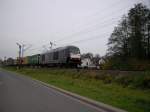 extrem seltener Gast in Coburg. ER 20-019 vor Containerzug von ...