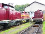 Links: V100 1365 in alter Farbgebung;Rechts:V60 860 auch in alter ...