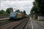 TX Logistik AG Der n�chste Morgen war nicht wirklich sch�n als 185 518 'Transped' mit einem DGS vom Brenner zur Ostseek�ste den Bahnhof Kiefersfelden durchf�hrt. (09.07.2008)
