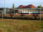 rangierbahnhof-halle-saale Am 28.10.08 durchfuhr ein CarRailLogistik-Zug den Rbf Halle/Saale. Als ich ihn sah war die Zuglok, eine BR 155, leider schon durch.