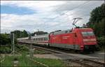 BR 101 mit Zugen 101 125 (9180 6 101 125-3 D-DB) schiebt den InterCity 2291 nach Salzburg Hbf. (09.07.2008)
