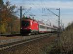br-1116-vor-personenzugen 1116 176 mit EC 188 am 1.11.2008 in Haar. Heute wird dieser Zug laut Lokfinder mit dem Euromotion Taurus bespannt.
