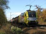 br-182-private ES 64 U2 061 mit einem G�terzug am 1.11.2008 in Haar.