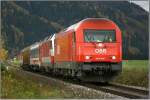br-2016 Ganz besondere Messfahrten gab es diese Woche im Aichfeld.Diesellok 2016 086 zieht die beiden E-Loks 1014 10 + 13 wegen Drehgestell Fahrversuchen von Knittelfeld nach P�ls und wieder retour. 
Wasendorf 29.10.2008