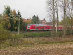 RE 21423 am 2.11.08 kurz vor der Einfahrt in Reinfeld ...