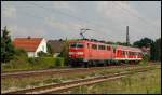Die 111 025 �berf�hrt einen Wittenb.-Stw. nach Augsburg. Aufgenommen in ...