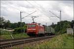 BR 152 152 043 ist noch mit DB CARGO Logos unterwegs und bringt bei Vogl den TEC 42124(?), Verona Quadrante Europa - Karlsruhe, in Richtung M�nchen. (09.07.2008)