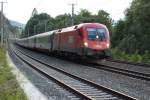 br-1116-vor-personenzugen Die Sonne ist bereits hinter den Bergen verschwunden, als 1116 039-7 vor dem OIC 110 Klagenfurt - M�nchen im umgebauten Haltepunkt Loifarn am Abend des 7.8.2008 abgelichtet werden konnte.