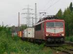 155 219 mit Containerzug in Heimfeld.  ...
