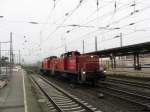 BR 295 295er bei leider schlechtem Licht, durchqueren am 03.11.2008 im Doppelpack den Bremer Hbf.
