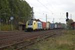 ES 64 U2-062 (boxXpress.de) mit Containern am 18.10.2008 in Radbruch ...