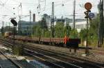 BR 218 mit Zugen 218 304 am 16.08.08 beim Herausdr�cken eines Bauzuges vom Hbf am Heimeranplatz