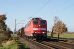 151 011-4 mit gem. GZ in Neuss Allerheiligen am 8.11.2008 ...
