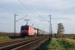 185 082-5 mit Containerzug in Neuss Allerheiligen am 8. November ...