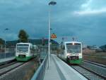 STB Zugkreuzung im Bf Grimmenthal; 20.09.2008  ...