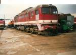 Ohne Loknummer stande am 28.09.1996 im Bh Rostock diese Taigatrommel. ...