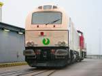 Vossloh EURO 4000 beim einschiffen auf das FS Mecklenburg-Vorpommern am ...