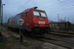 OHE 186 133-5 am Abend des 14.11.2008 im Bahnhof Guben ...