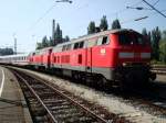 V 218 166 und-163 mit IC in Lindau am 30.08.2008 ...