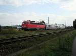 Eine B�gelfalte ist mit zwei Wagen in Richtung Offenburg unterwegs.Aufgenommen ...