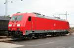 Nagelneue DB 185 327-4 am 29.6.2008 in Padborg.  ...