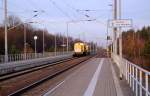 Ein Gleisbauzug von DB Bahnbau durchf�hrt am 28.11.08 mit einer ...