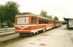 Schmalspurtriebwagen der Zillertalbahn im Mai 1998 in Jenbach.  ...