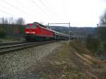 241 803-6 �berbringt einen Autoganzzug (BMW) von Aachen-West nach Montzen. ...