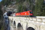 1116 Tandem mit IC534 hat am 29.11.2008 den Polleroswandtunnel durchfahren ...