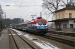 1x16-werbeloks Die EM Lok Niederlande 1116 041  mit IC 87 am 29.11.2008 in A�ling.
