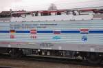 Detailaufnahme der Streckenseite von ES 64 F4-020. (Dez.2008).  ...