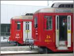AB RHB Rorschach-Heiden-Bergbahn Zwei Gesichter, nur farblich etwas verschieden, in Heiden. (04.12.2008)