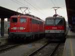 Die 110 175 und die 1044 062 am 13.12.2008 in ...