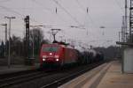 189 081-3 mit Kesselwagen in Unna am 13.12.2008  ...