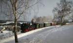 Museumsbahn Schonheide Am 14.12. lachte sogar noch die Sonne.99 1516 auf ihren Weg nach St�tzengr�n.