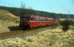 br-795--796--798--db-vt-95--vt98--uerdingerschienenbus 997 602 + 998 031 + 797 502  bei Ostelsheim  12.02.82