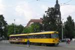 dresden-tatras-museumswagen-und-alles-andere Tatra T 4 D am 26.08.2008 am Albertplatz