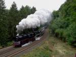 br-18-201-02-0201-dr-umbau-schnellfahrlok Die 35 1097 und die 18 201 am 20.09.2008 bei Kilometer 80 an der Schiefenebene. (160 Jahre Schiefeebene)