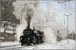 Dampflok 310.23 bei der Ausfahrt Semmering mit dem Sonderzug 16801 ...