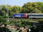 Re 421 beim Verlassen von Lindau mit EC nach Z�rich ...