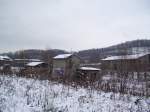 Blick auf dem Sandbunker (Haus in Bildmitte) des im Abriss ...