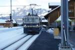 GDe 4/4 6001 f�hrt am 21.12.08 in Gstaad ein.  ...