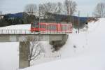 Ein Gelenktriebwagen ABe 2/6 auf dem Weg nach La Chaux ...