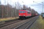 155 056-5 vor einem gemischten Güterzug durchfährt am 20.12.2008 den ... 155 056-5 vor einem gemischten Güterzug durchfährt am 20.12.2008 den ...