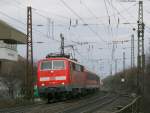 111 050-1 mit der RB 31097 nach M�llheim(Baden) am Abzweig ...